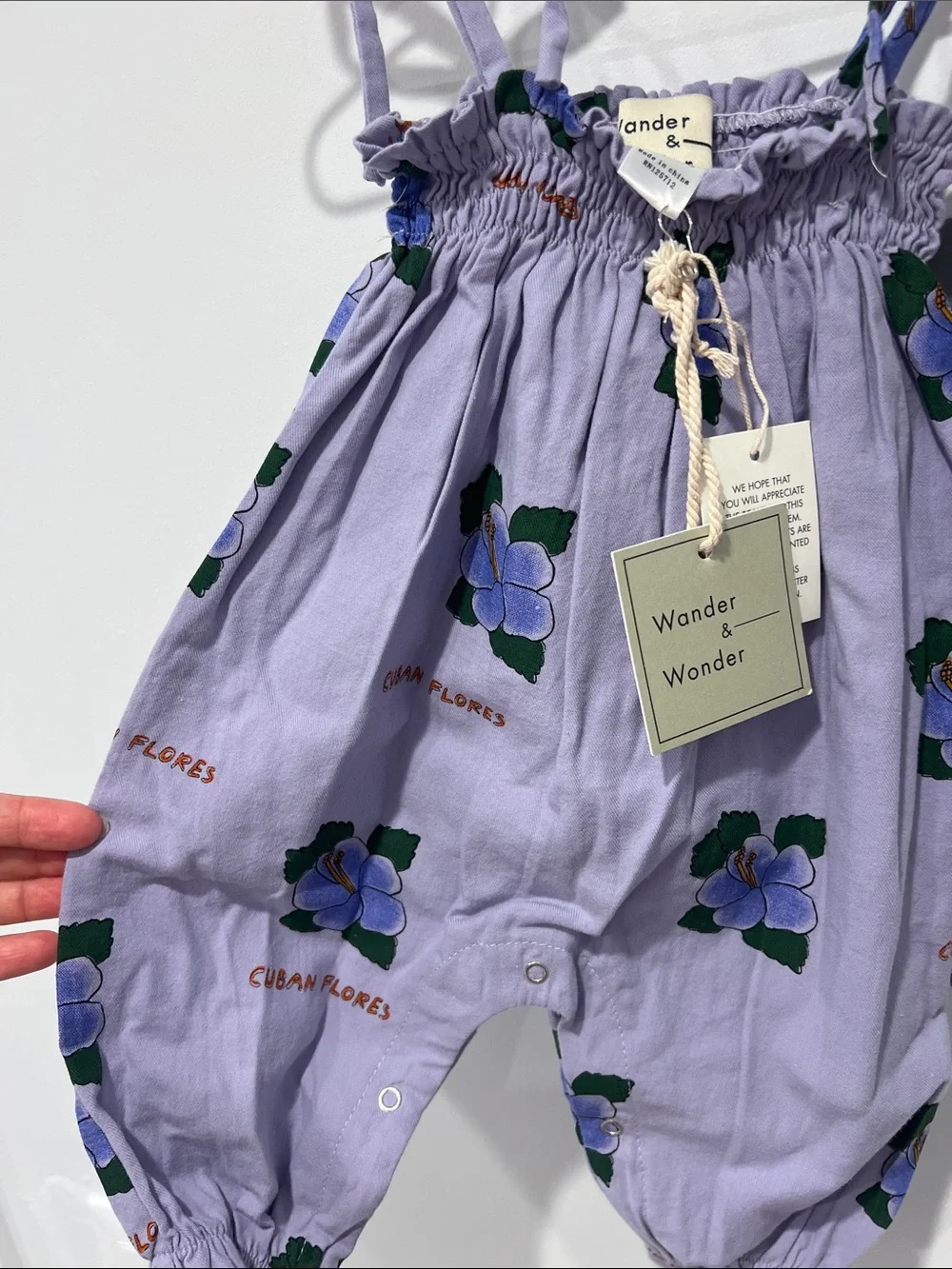 Lilac Floral Tie-Shoulder Romper for baby